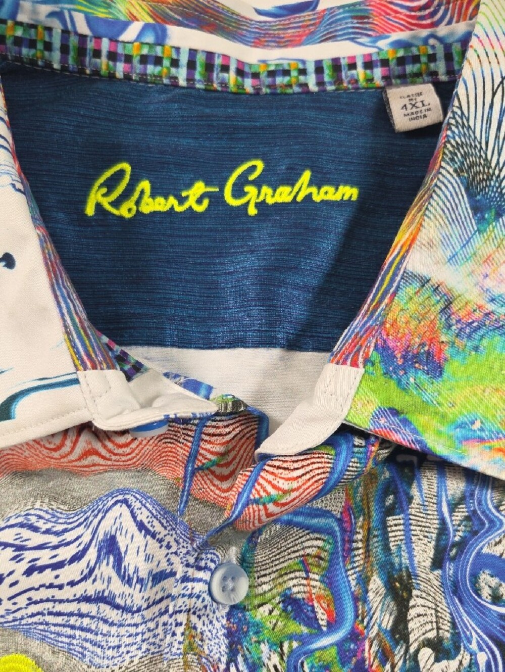 Robert Graham IMPAIRED VISION Shirt Embroidered Flip Cuff Men’s 4XL Multicolor - Picture 2 of 12